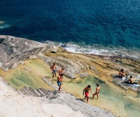 People on vacation by the sea Stock Photo 01