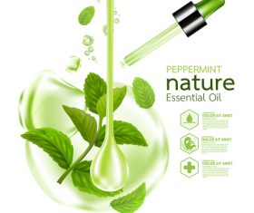 Peppermint essential oil Cosmetics vector background 01
