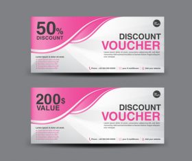 Pink Gift Voucher template design vectors 07
