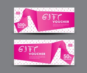 Pink Gift Voucher template design vectors 08