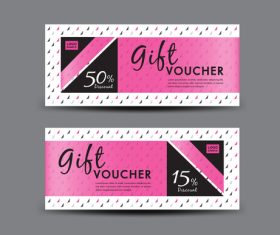 Pink Gift Voucher template design vectors 12
