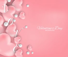 Pink heart with pink valentines day background vector