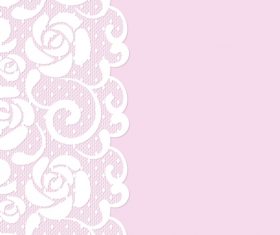 Pink lace borders vectors 02