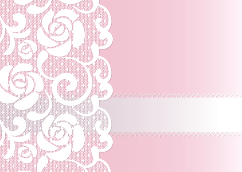 Pink lace borders vectors 03