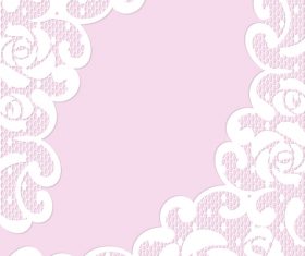 Pink lace borders vectors 04