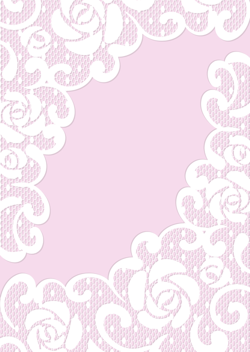 Pink lace borders vectors 04
