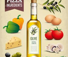 Pizza ingredients design vector