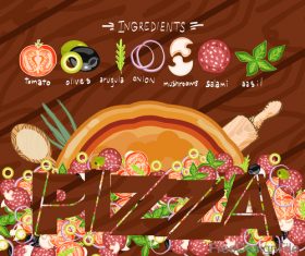Pizza table design vector