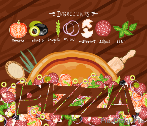 Pizza table design vector