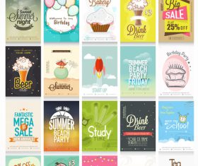 Poster and flyer template vector set 01