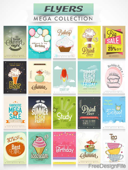 Poster and flyer template vector set 01