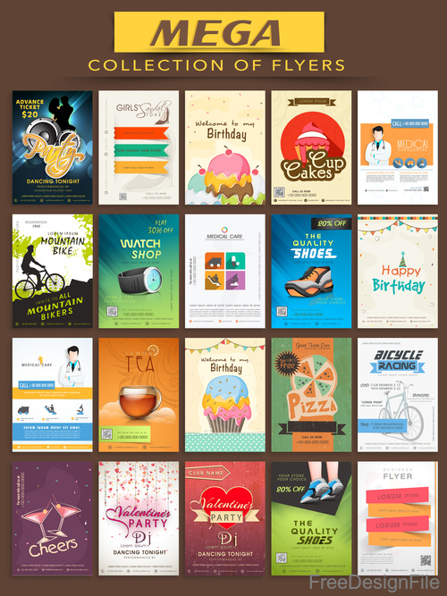 Poster and flyer template vector set 03