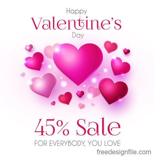 Purple air heart with valentines day sale background vector