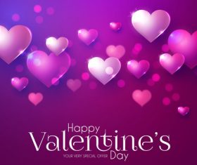 Purple valentines day card vector design vector 01