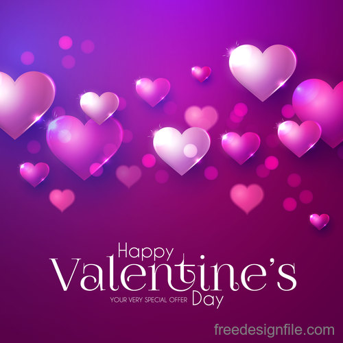 Purple valentines day card vector design vector 01