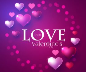 Purple valentines day card vector design vector 02