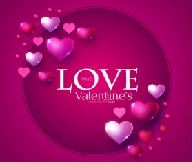 Purple valentines day card vector design vector 04