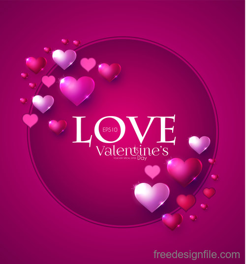 Purple valentines day card vector design vector 04