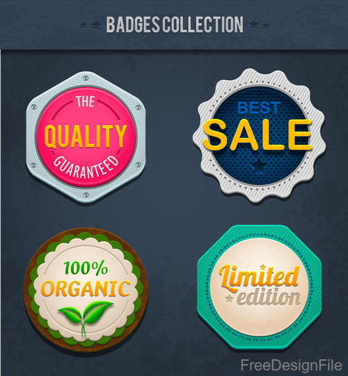 Quality with sale badges vintage vector