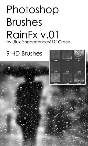 Rain HD Photoshop brushes