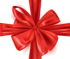 Red bows with white background vector 01