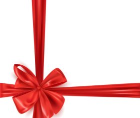 Red bows with white background vector 02