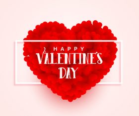 Red heart combination and valentines day card vector