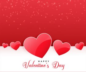 Red with white valentines day card vectors