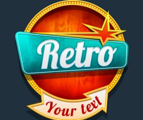 Retro arrow labels with neon vector