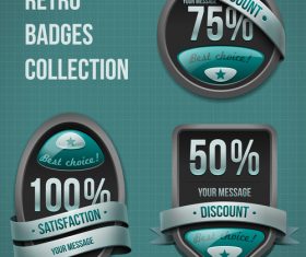 Retro discount badge design vector