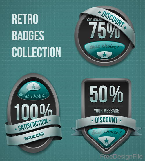 Retro discount badge design vector