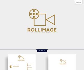 Roll image logo and business card template vector