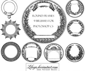 Round Frames Vintage Photoshop Brushes