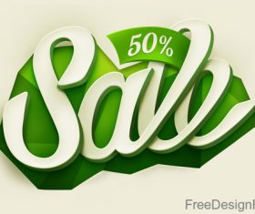 Sale green lable design vector