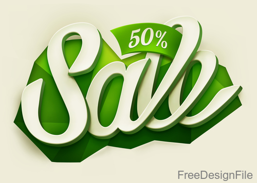 Sale green lable design vector