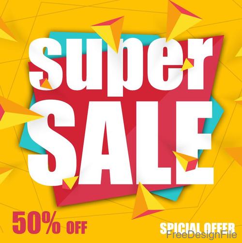 Sale special offer discount poster vector template 01