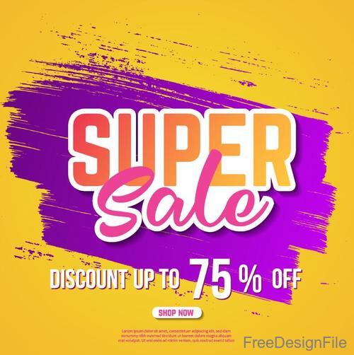 Sale special offer discount poster vector template 04