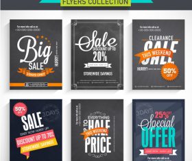 Sale with offers flyer blackboard template vector