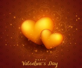 Shiny 3d heart valentines day background vector