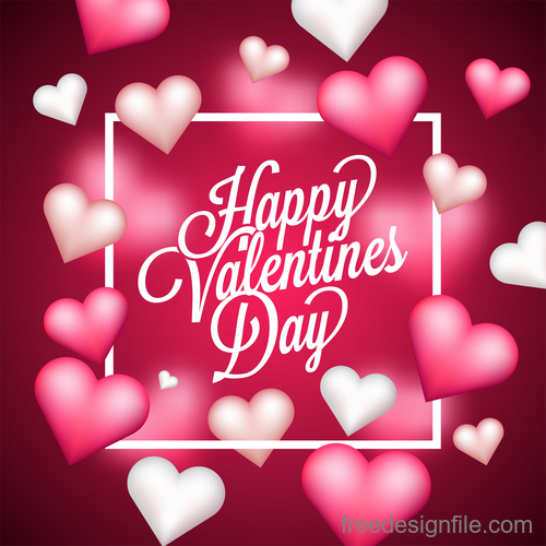 Shiny heart shape with valentines day frame vectors