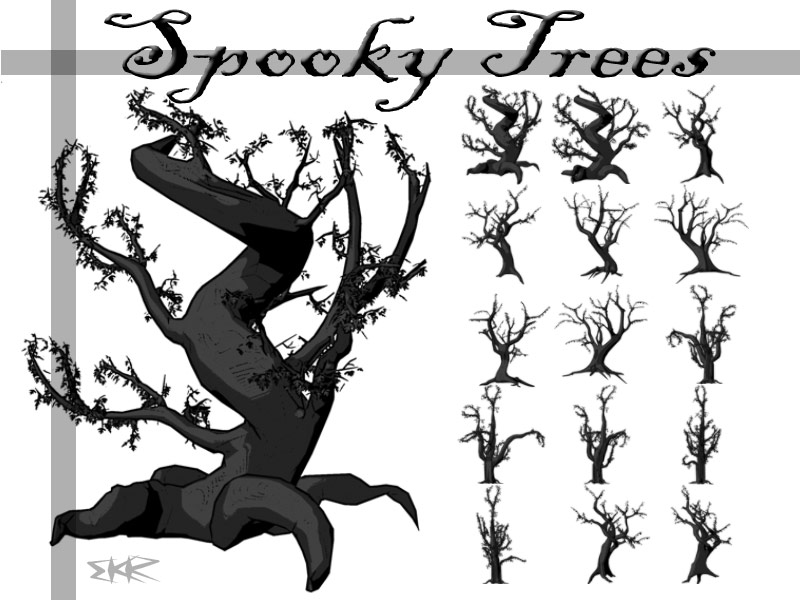 Spooky Tree Photoshop Brushes