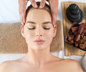 Stock Photo Woman having massage in the spa salon 02