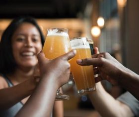 Stock Photo Women drinking beer chat 05