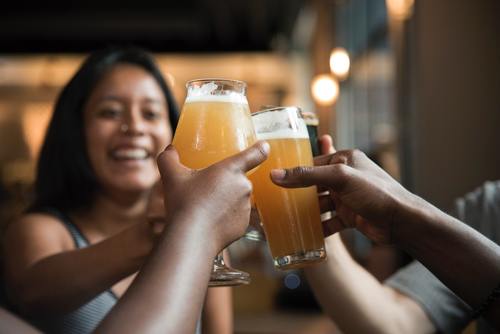 Stock Photo Women drinking beer chat 05