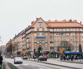 Street view of Stockholm Sweden Stock Photo 02