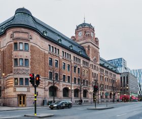 Street view of Stockholm Sweden Stock Photo 04