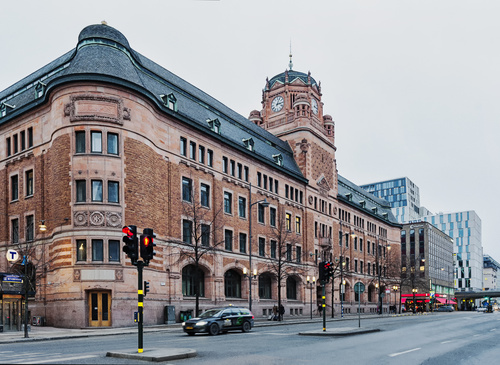 Street view of Stockholm Sweden Stock Photo 04