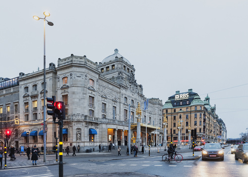 Street view of Stockholm Sweden Stock Photo 05