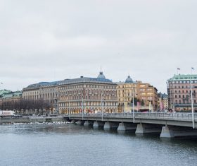 Street view of Stockholm Sweden Stock Photo 08