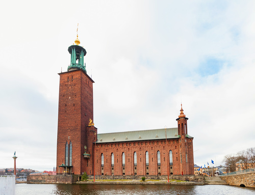 Street view of Stockholm Sweden Stock Photo 11